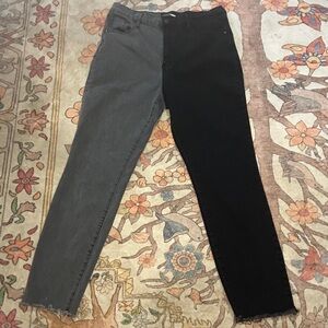 Fashion Nova Black and Gray Contrast Jeans
